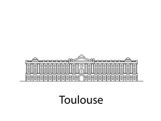 Toulouse is France. City icon in lines. The vector in the flat