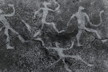 image of ancient people on the wall of the cave. ancient history. archeology.