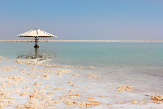 picturesque landscape at the Dead Sea, Israel shore