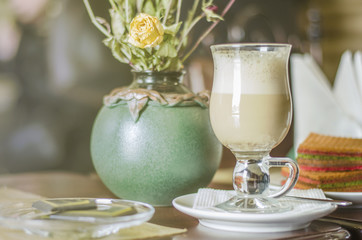 coffee raf in a glass mug