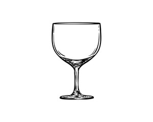 Drink with Line Art Wine Glass or Glass Beer Sign Symbol Icon Logo Vector