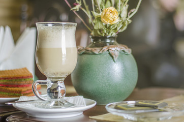 coffee raf in a glass mug