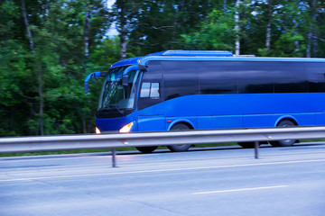 Fototapeta premium bus goes on highway