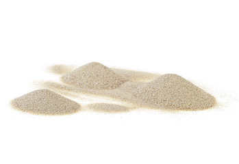 Fototapeta na wymiar Pile desert sand isolated on white background