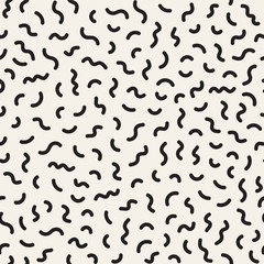 Seamless abstract geometric pattern in retro memphis style. Scatteres shapes vector background.