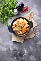 Beef stew with potato and carrot