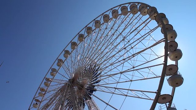 White big whell in a blue sky