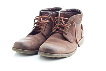 The leather boots.