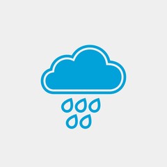 Rain flat vector icon. Cloud flat vector icon