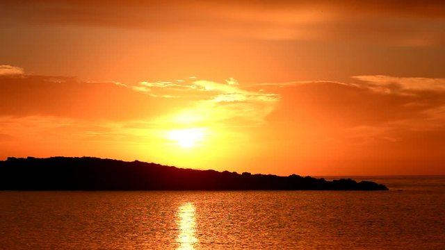 Cala de Sal rossa at sunrise in Ibiza 