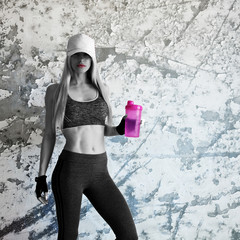 Sports woman in a cap