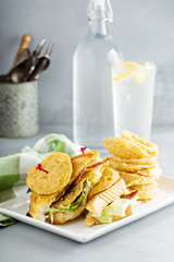 Fried green tomatoes BLT sandwich