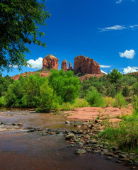 Cathedral rock and stream