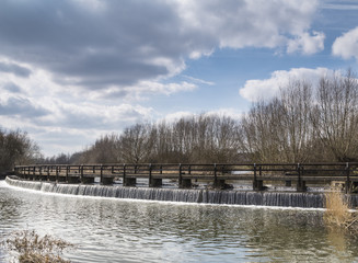 Weir On The River Soar / An image showing the weir on the River Soar at Birstall, Leicestershire,...