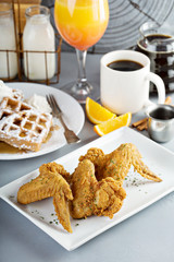 French toast waffles with fried chicken