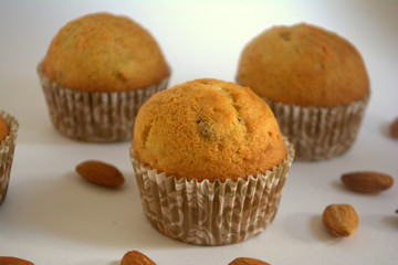 muffins on white background