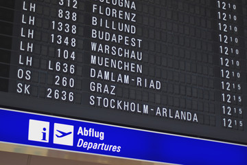 Flughafen Anzeige Fl&uuml;ge