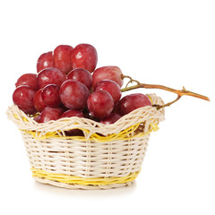Pink grapes in a basket