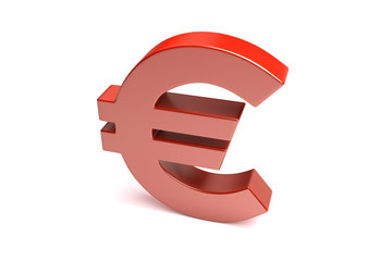 Fototapeta premium Euro Icon On White With Clipping Path
