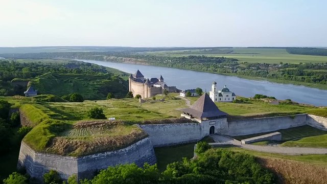 Aerial view of Khotyn Fortress Ukraine