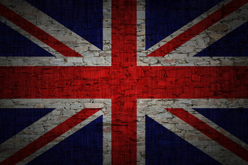 Fototapeta premium britan flag on a brick background
