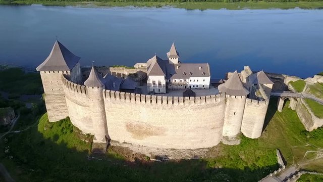Aerial view of Khotyn Fortress Ukraine