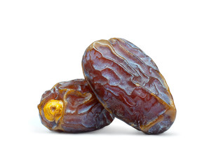 Dried dates close up isolated on white background