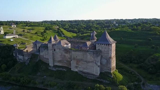Aerial view of Khotyn Fortress Ukraine