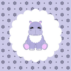 Hippo baby. Vector. Flat.