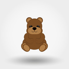 Teddy bear baby. Icon. Vector. Flat.