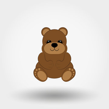 Teddy bear baby. Icon. Vector. Flat.