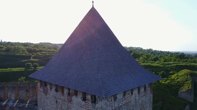 Aerial view of Khotyn Fortress Ukraine