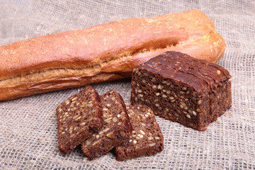 Composition with assorted bread and pastry. Selective focus.
