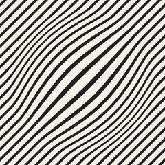 Halftone bloat effect optical illusion. Abstract geometric background design. Vector seamless black and white pattern.