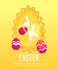Composition of cute poster for Easter Egg . 