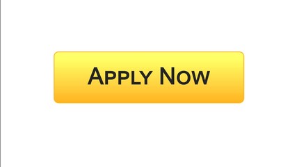 Apply now web interface button orange color, online education program, vacancy