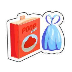 Dog poop bags cartoon sticker