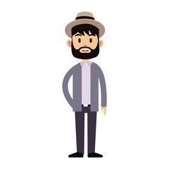 Young and fashion man cartoon vector illustration graphic design