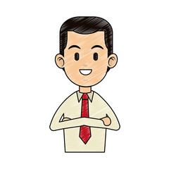 Young businessman cartoon icon vector illustration graphic design