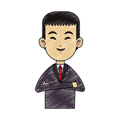 Asian businessman cartoon icon vector illustration graphic design