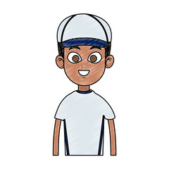 Baseball player cartoon icon vector illustration graphic design