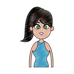 Woman swimmer cartoon icon vector illustration graphic design