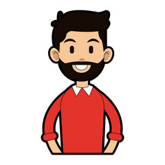 Young man cartoon icon vector illustration graphic design