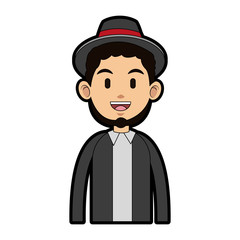 Young and fashion man cartoon icon vector illustration graphic design icon