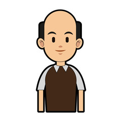 Cute grandfather cartoon icon vector illustration graphic design icon