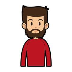 Young man cartoon icon vector illustration graphic design icon