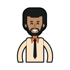 Afro businessman cartoon icon vector illustration graphic design