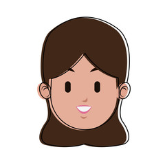 Woman face cartoon vector illustration graphic design