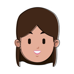 Woman face cartoon vector illustration graphic design
