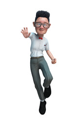 funny geek, nerd or just a normal guy cartoon
